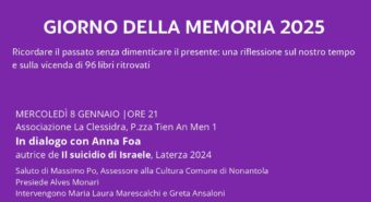 “Il suicidio di Israele”, a Nonantola si presenta il libro di Anna Foa