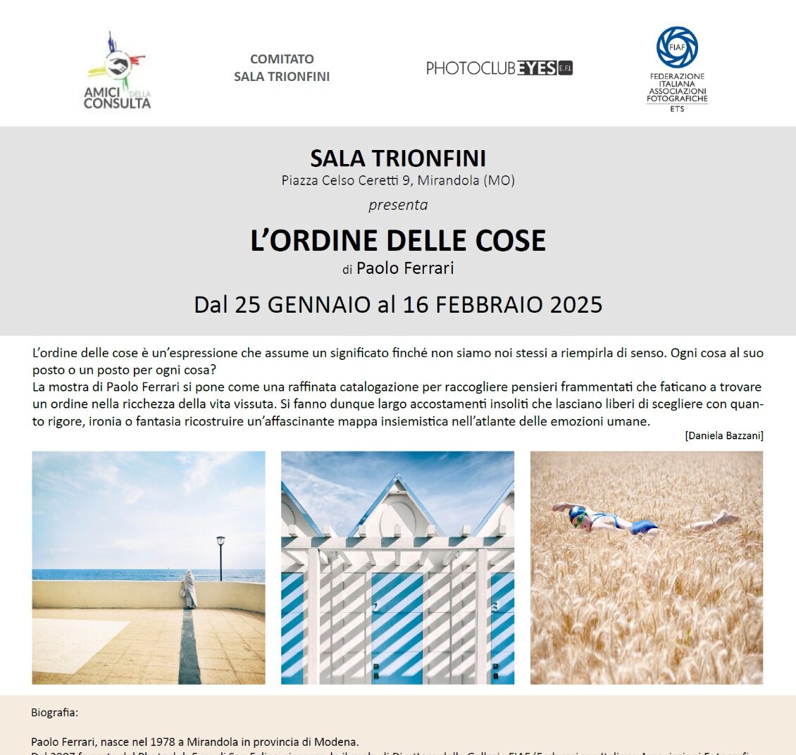 Mirandola, le attività in programma alla Sala Trionfini dal 25 gennaio al 16 febbraio