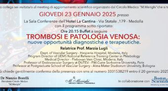 “Trombosi e patologia venosa”, meeting di aggiornamento a Medolla giovedì 23 gennaio