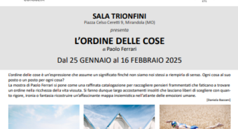 Mirandola, sabato 25 gennaio inaugura la mostra fotografica di Paolo Ferrari “L’ordine delle cose”
