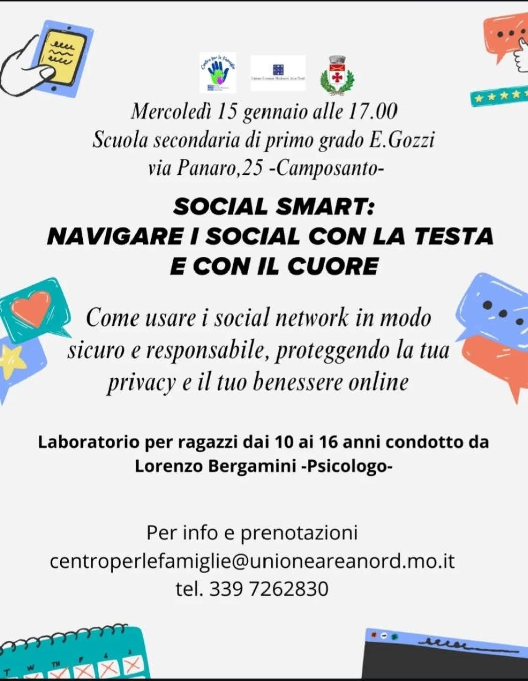 Laboratorio per ragazzi 10-16 anni su come usare al meglio i social network