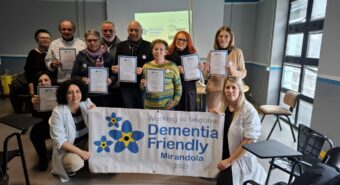 “Comunità amica della demenza”, corso di formazione per dieci volontari di Auser Mirandola