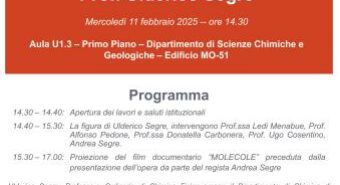 Unimore, martedì 11 febbraio l’iniziativa “Molecole” dedicata al prof Ulderico Segre