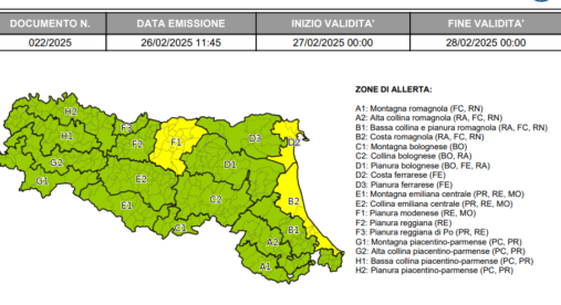 Piena del Secchia, allerta meteo anche giovedì 27 febbraio Piena del Secchia, allerta meteo anche giovedì 27 febbraio