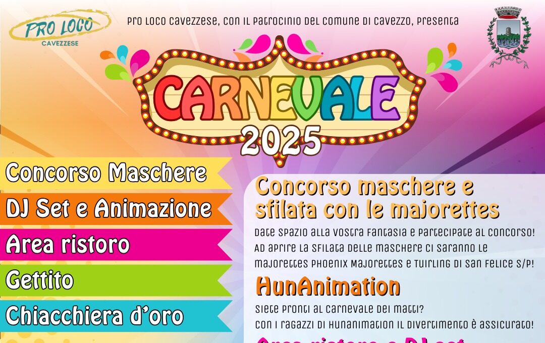 Cavezzo si prepara a festeggiare il Carnevale