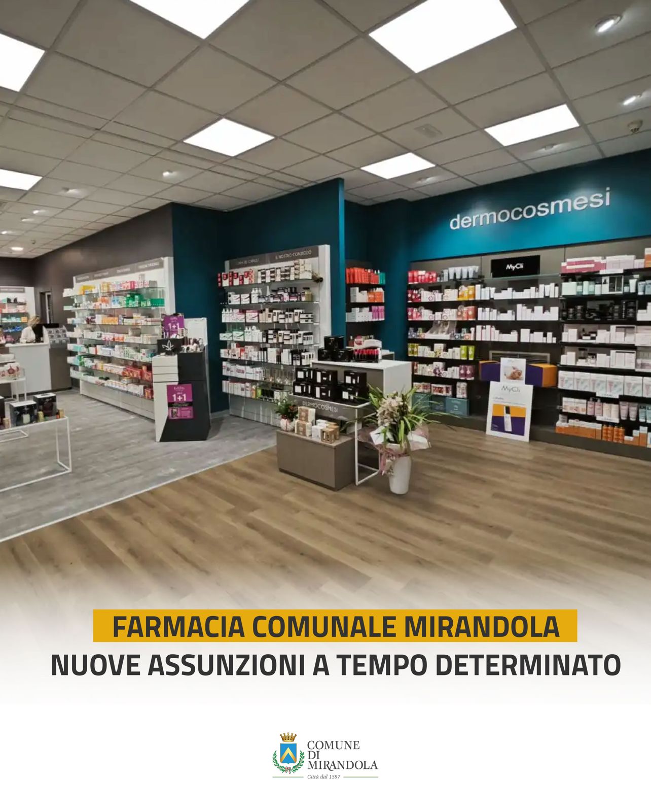 La farmacia comunale di Mirandola raccoglie candidature di collaboratori per future assunzioni