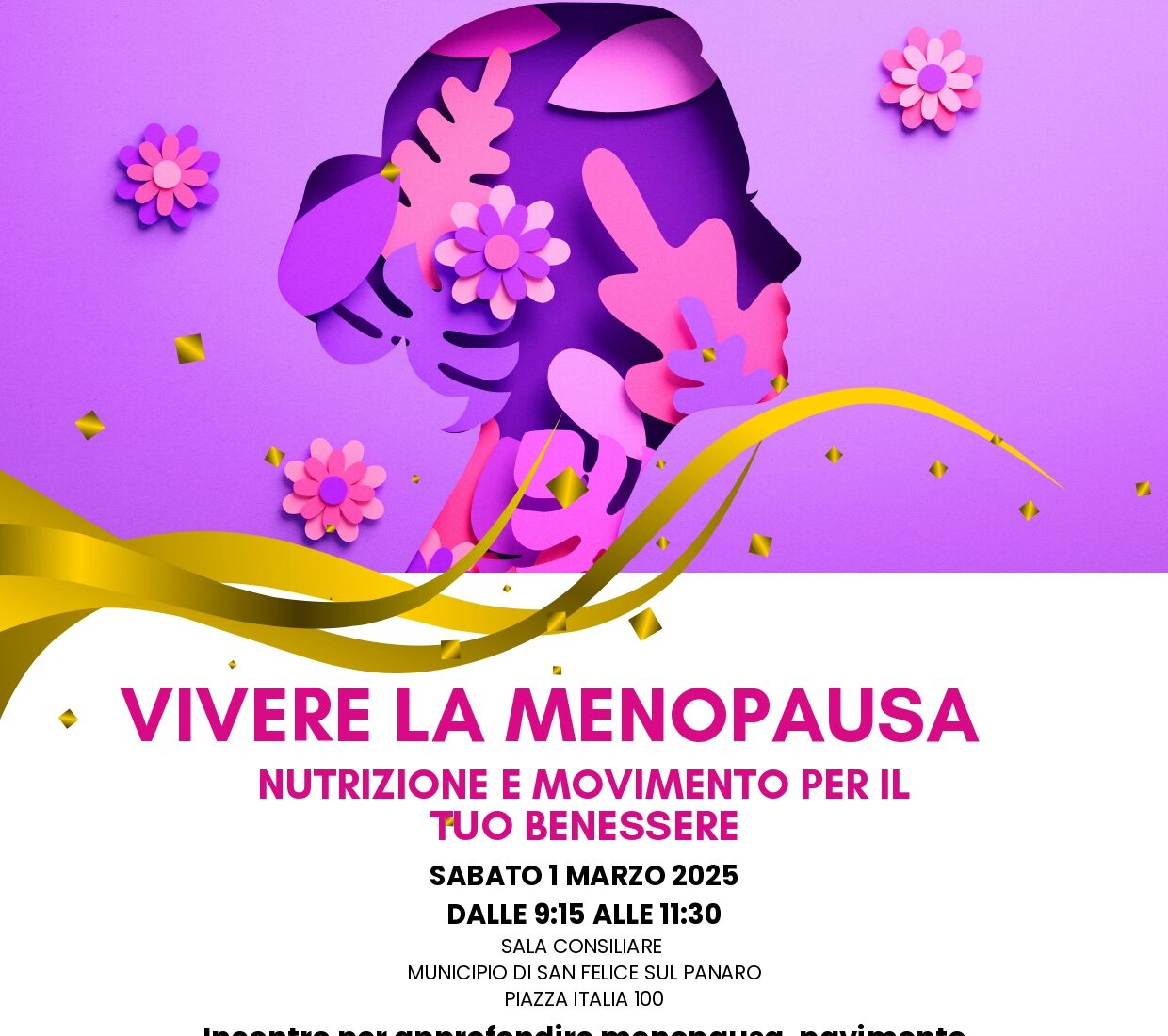“Vivere la menopausa” incontro a San Felice sabato 1° marzo