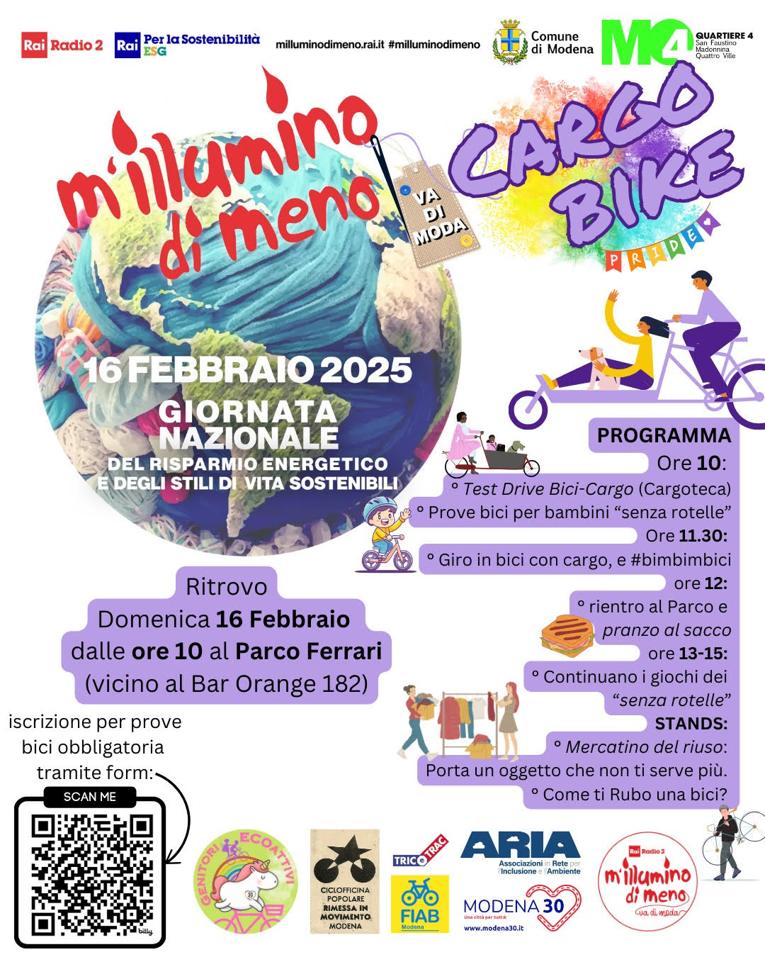 Modena, domenica 16 febbraio al parco Ferrari tante iniziative per “M’illumino di meno”