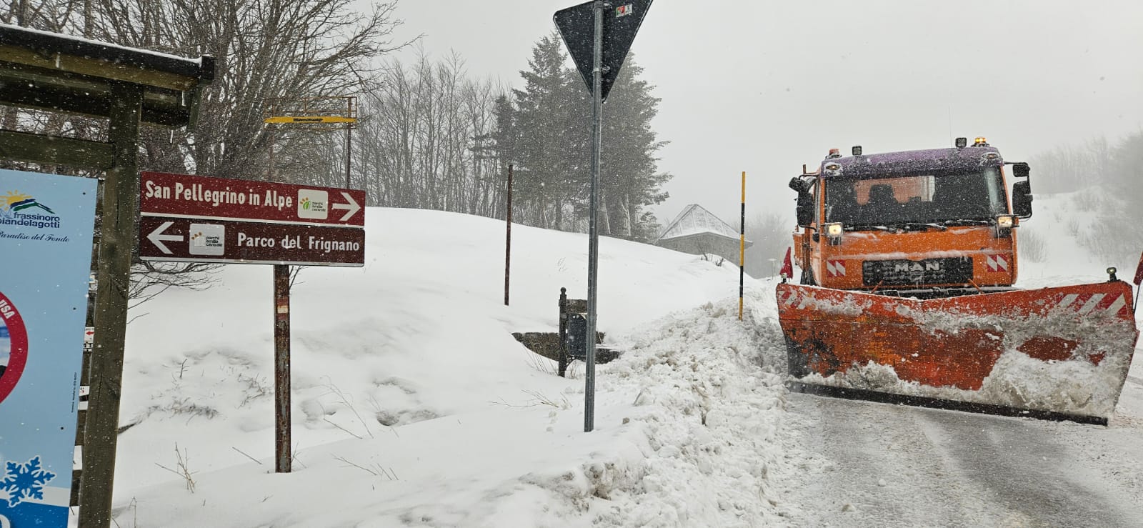 Appennino, nella giornata di venerdì 14 febbraio caduti 20 centimetri di neve