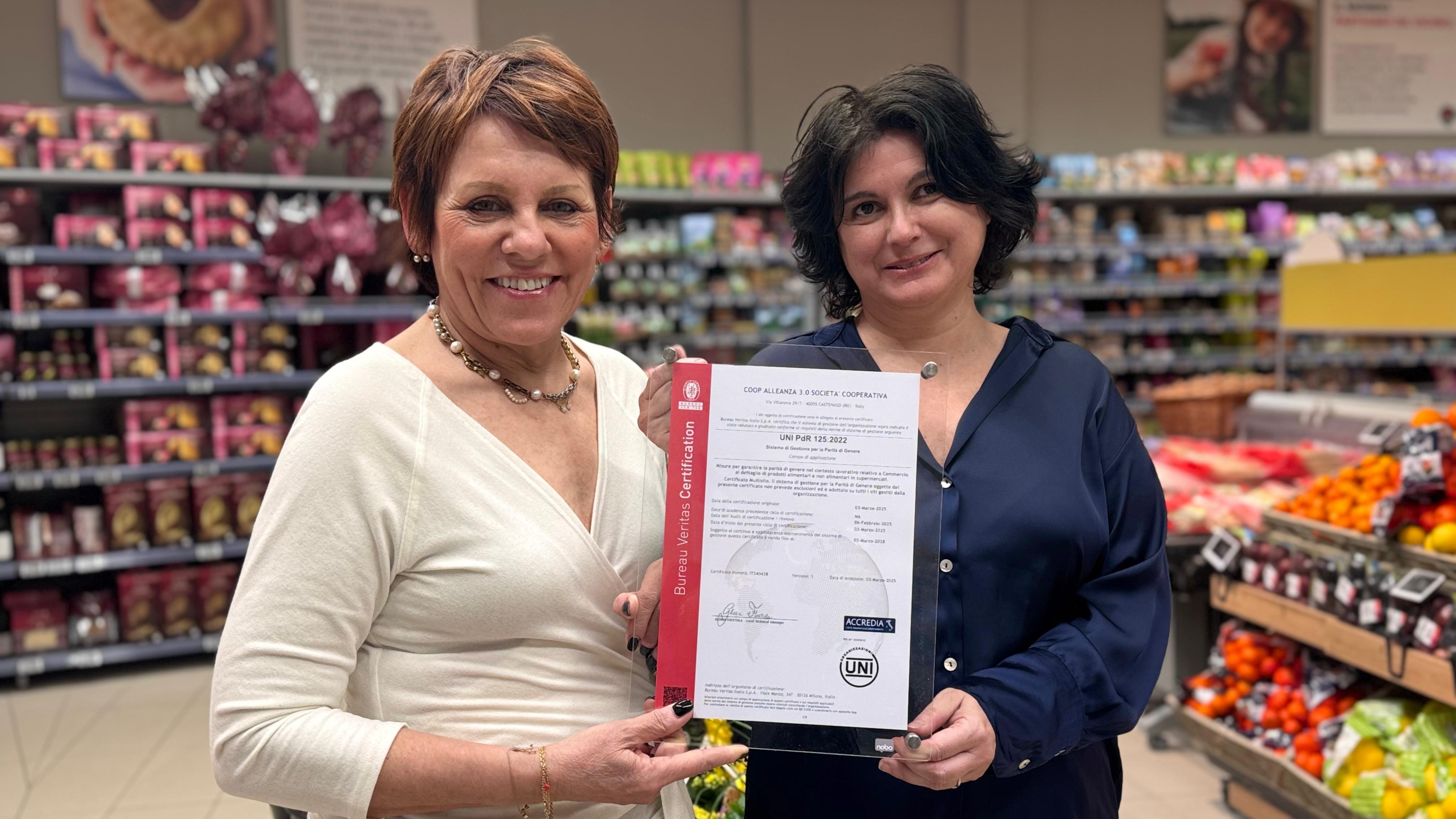 Coop Alleanza 3.0 riceve la certificazione della parità di genere
