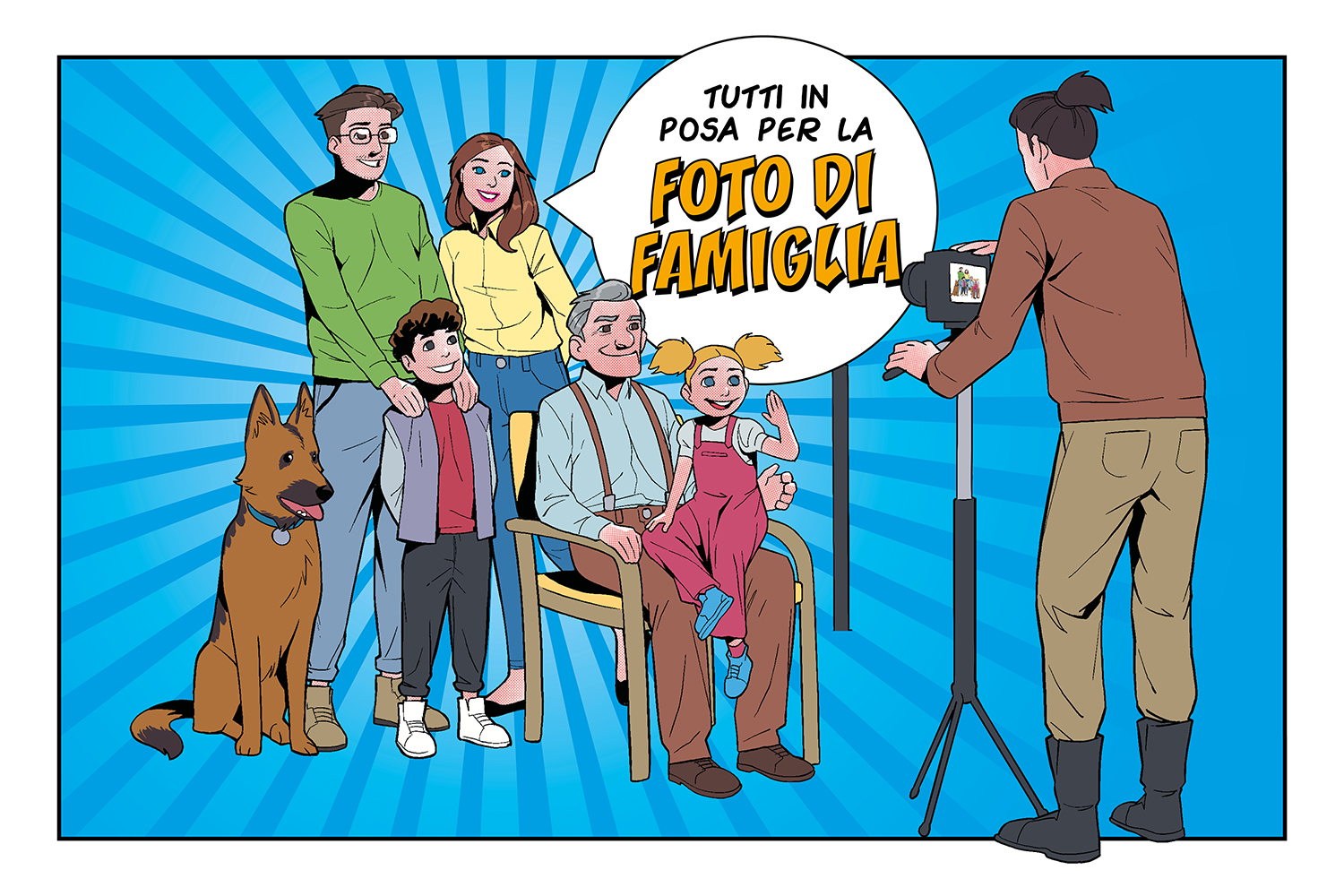 Una foto di famiglia gratuita fatta da un fotografo professionista domenica al Borgogioioso di Carpi