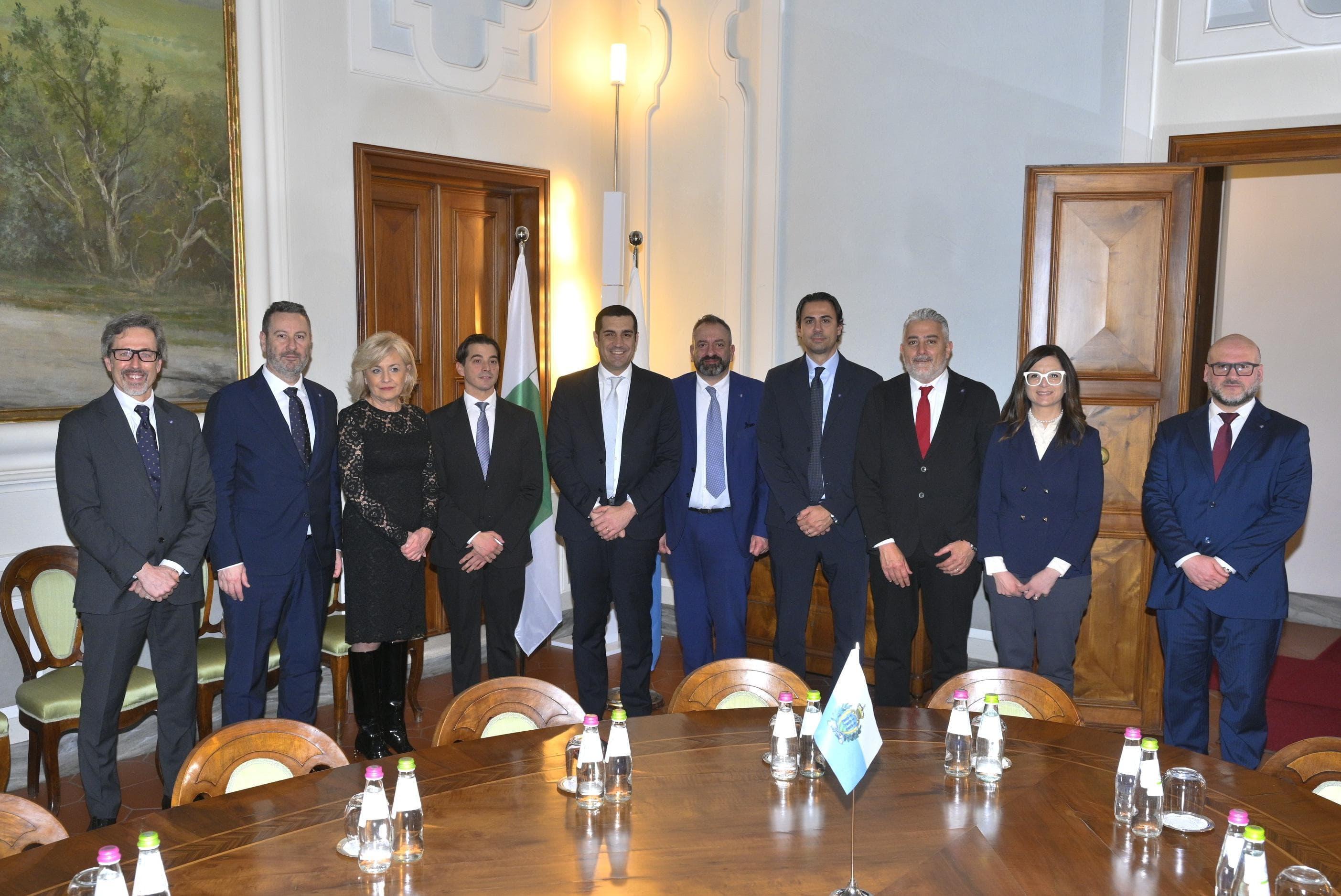 Visita del presidente della Regione Emilia-Romagna, Michele de Pascale, nella Repubblica di San Marino