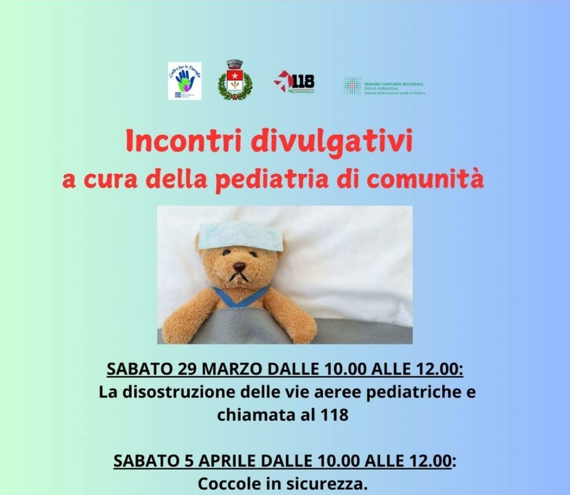 Sicurezza dei bambini, a San Prospero due incontri divulgativi a cura della Pediatria di comunità
