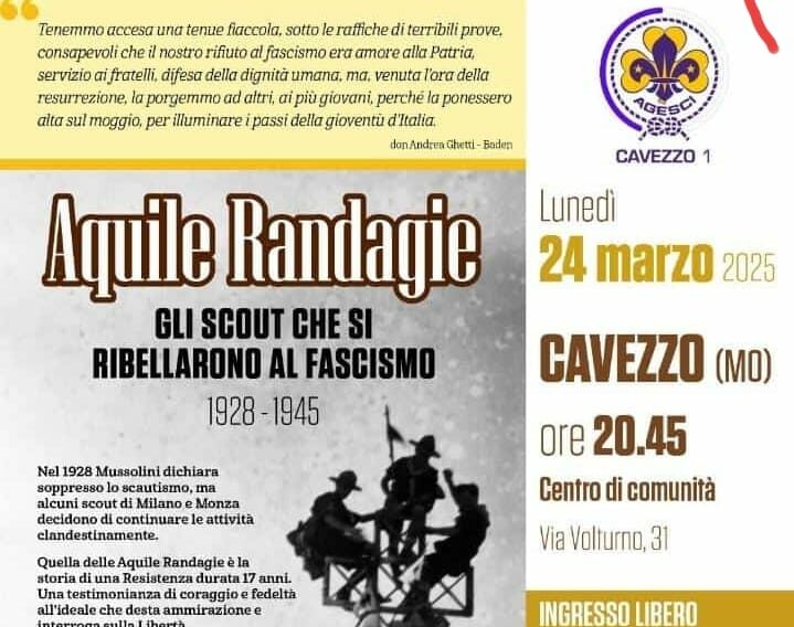 “Aquile randagie. Gli scout che si ribellarono al Fascismo”, se ne parla il 24 marzo a Cavezzo
