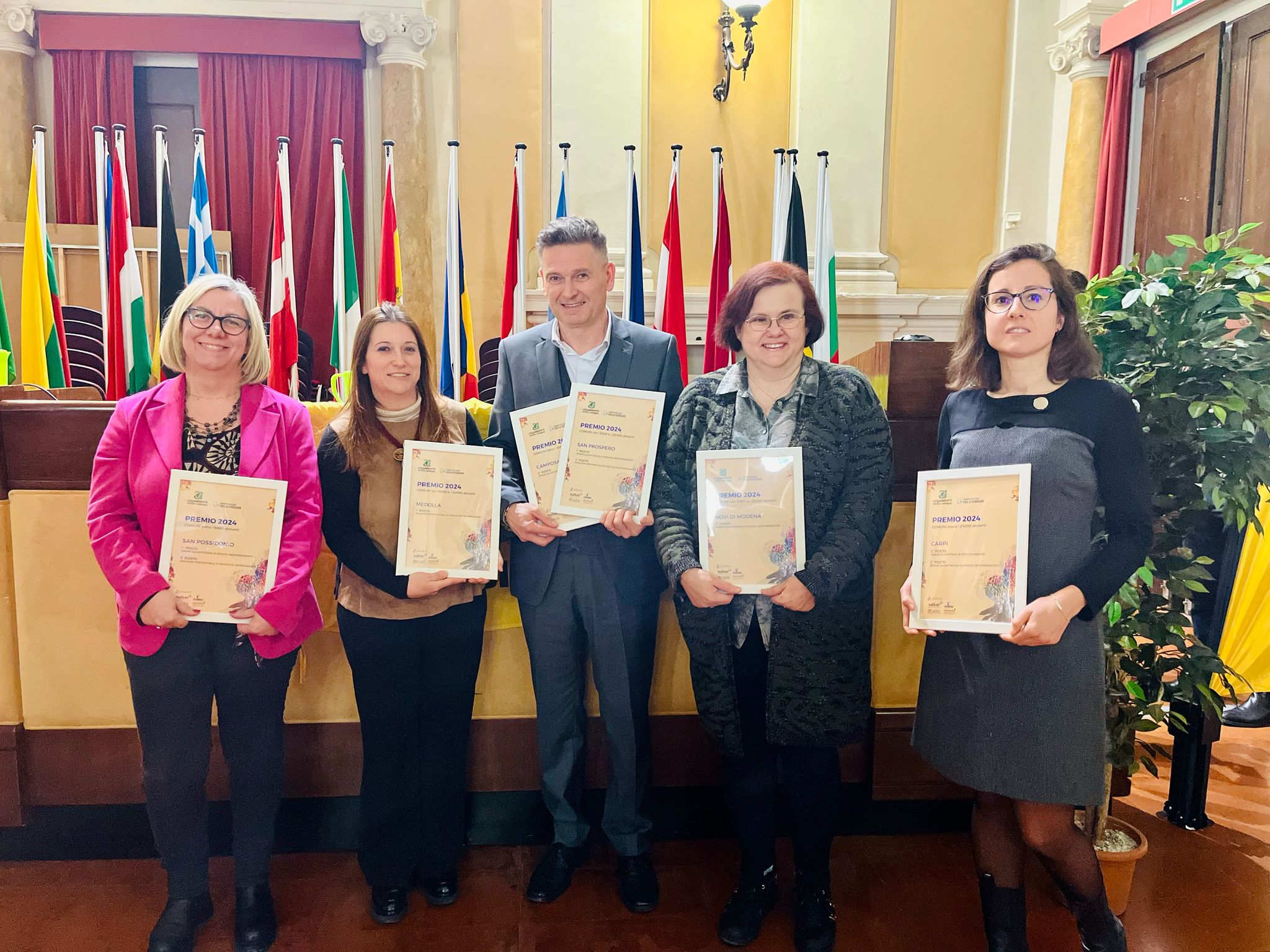 San Possidonio, Camposanto, San Prospero, Novi, Medolla e Carpi premiati per la raccolta differenziata