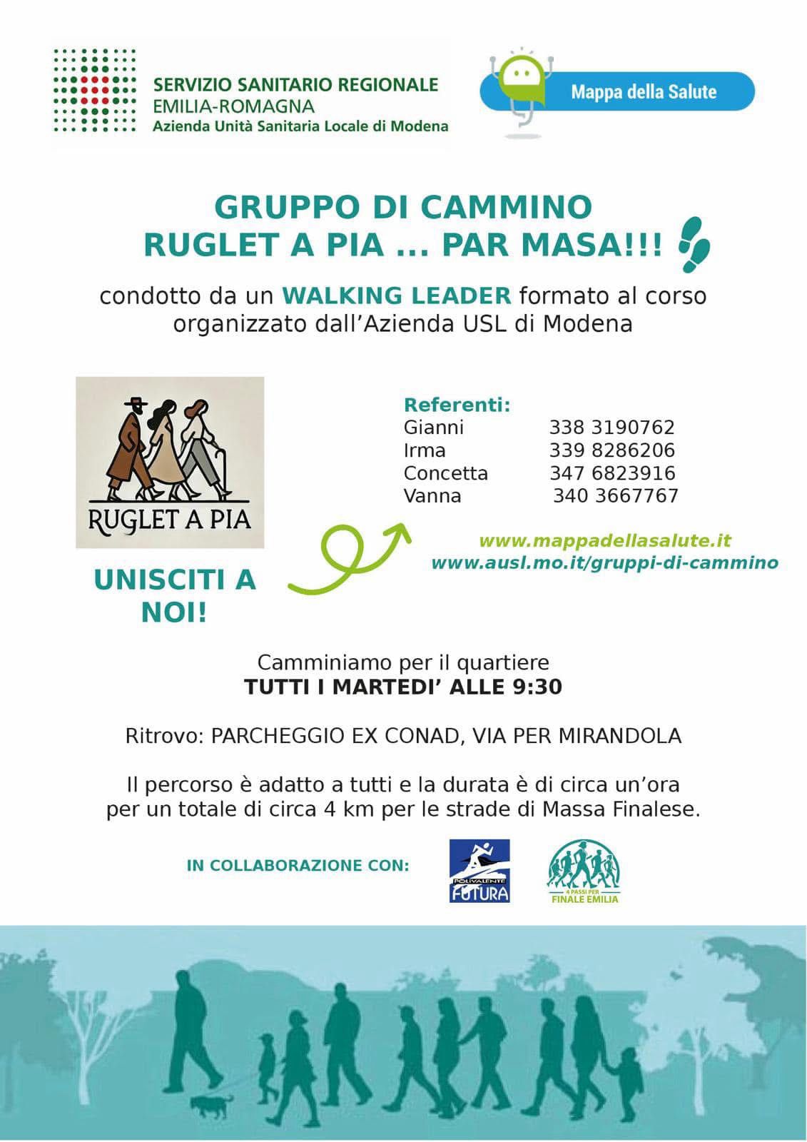 A Mirandola e Massa Finalese partono i nuovi Gruppi di cammino