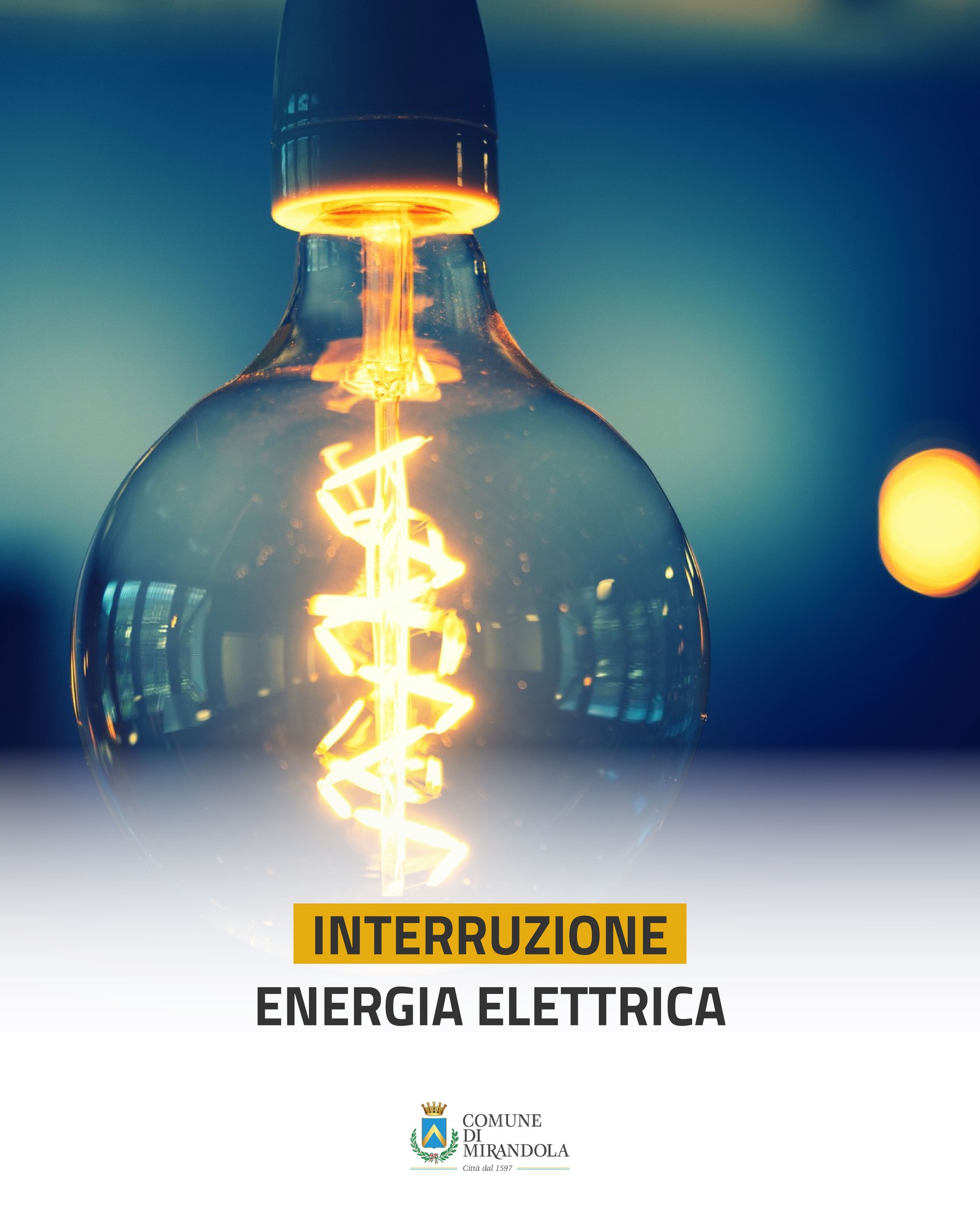 Mirandola, mercoledì 26 marzo interruzione dell’energia elettrica in diverse vie comunali
