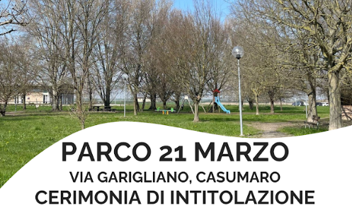 Casumaro, l’area verde di via Garigliano si chiamerà “Parco 21 Marzo”