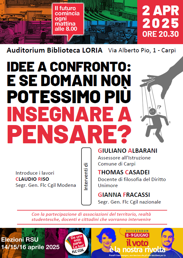 Il 2 aprile a Carpi la Cgil organizza un incontro sulla libertà di insegnamento nella scuola