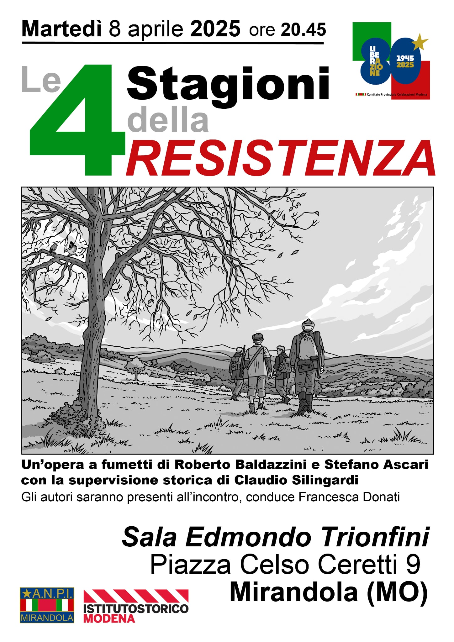 Mirandola, martedì 8 aprile alla Sala Trionfini sarà presentata l’opera a fumetti “Le quattro stagioni della Resistenza”