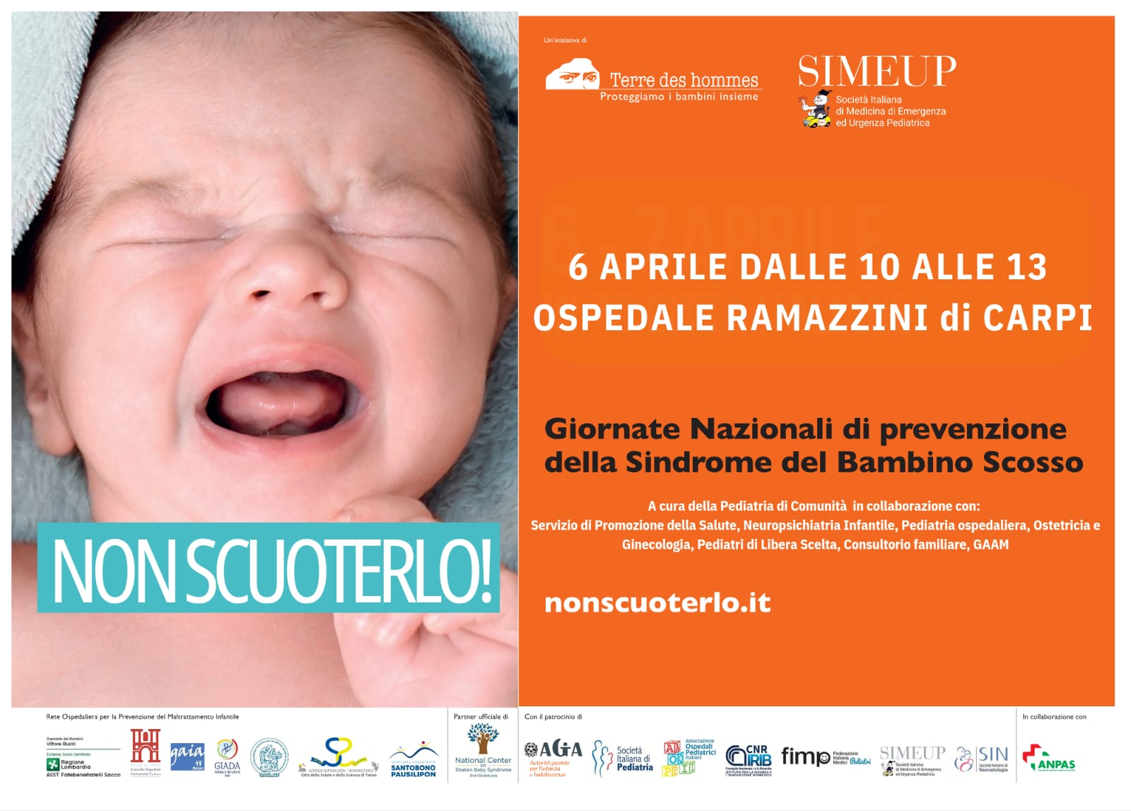 “Non scuoterlo!”: incontri a Carpi e San Prospero per la Giornata di prevenzione della Sindrome del bambino scosso