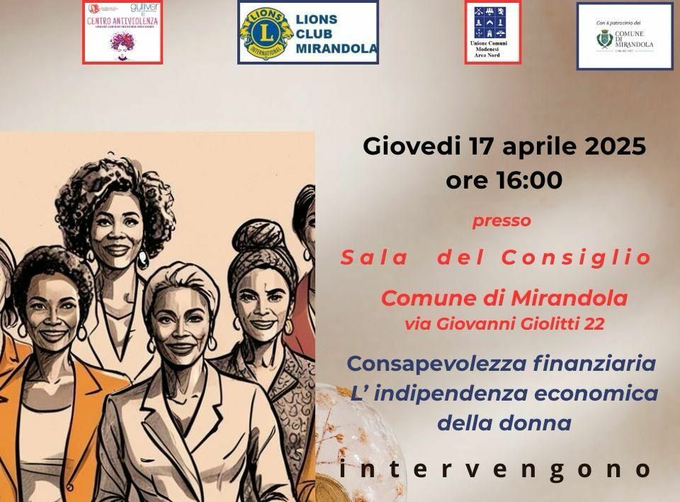 “Consapevolezza finanziaria. L’indipendenza economica della donna”, se ne parla a Mirandola