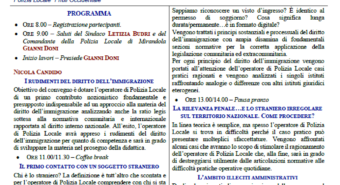 Il 19 maggio a Mirandola la giornata di studio “Il ruolo della Polizia Locale nei rapporti con lo straniero”