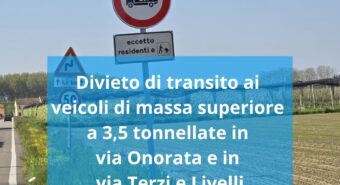 Tra Concordia e Novi divieto di transito per i mezzi pesanti su via Onorata