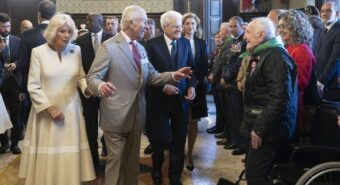 Re Carlo III e la regina Camilla in visita a Ravenna insieme al presidente della Repubblica Mattarella