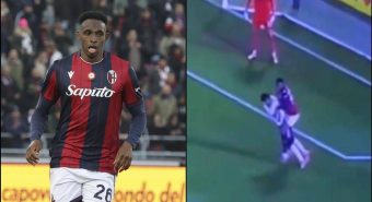 Bologna-Juve, Lucumì sbatte a terra Conceicao in area ma l'arbitro non fischia Bologna-Juve, Lucumì sbatte a terra Conceicao in area ma l'arbitro non fischia